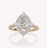 Oval Cut Diamond - Italian Pave Design with Fancy Halo- Choice of .50ct / .80ct / 1.00ct or 1.20ct