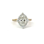 Oval Cut Diamond - Italian Pave Design with Fancy Halo- Choice of .50ct / .80ct / 1.00ct or 1.20ct
