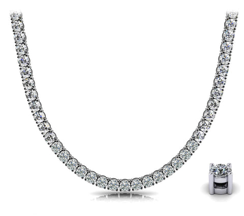 Natural Diamond Tennis Necklace -Choice of White or Yellow Gold - 5.00ct to 20ct Total Weight