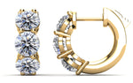 Lab Diamond Hoop Earrings - Choice of White or Yellow Gold - .96ct to 3.00ct Total Weight