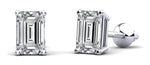 Lab Diamond Emerald Cut Stud Earrings - Choice of White Gold or Yellow Gold- .50ct to 2.00ct Total Weight