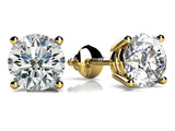 Natural Diamond Stud Earrings - Choice of White Gold or Yellow Gold- .50ct to 2.00ct Total Weight